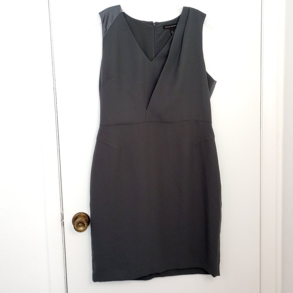 Banana Republic Grey Deep Vee Sheath Dress